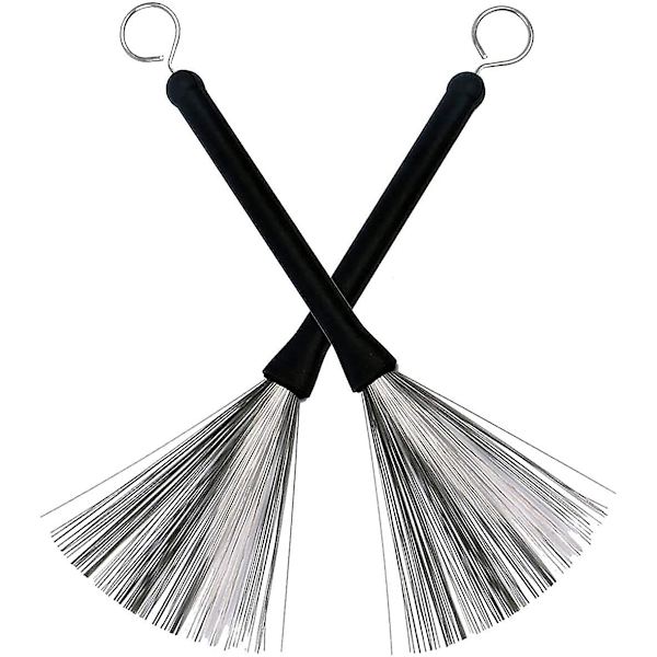 Retractable Drum Brushes With Rubber Handles For Jazz Drumming