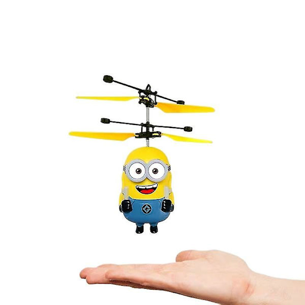 Minions Flygplan Upphängd Laddning Anticollisionstålig Leksak Induktion Flygplan Fjärrkontroll Helikopter [DB]