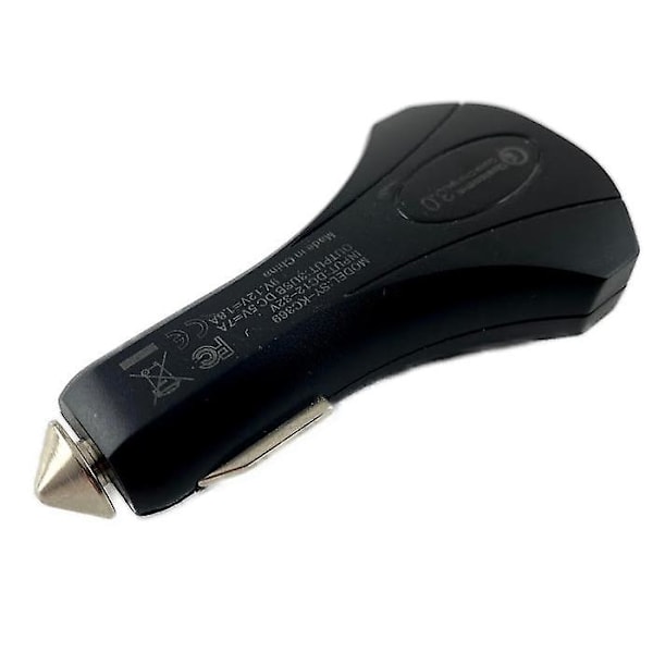 Usb-oplader - Bil 3 udtag Sort