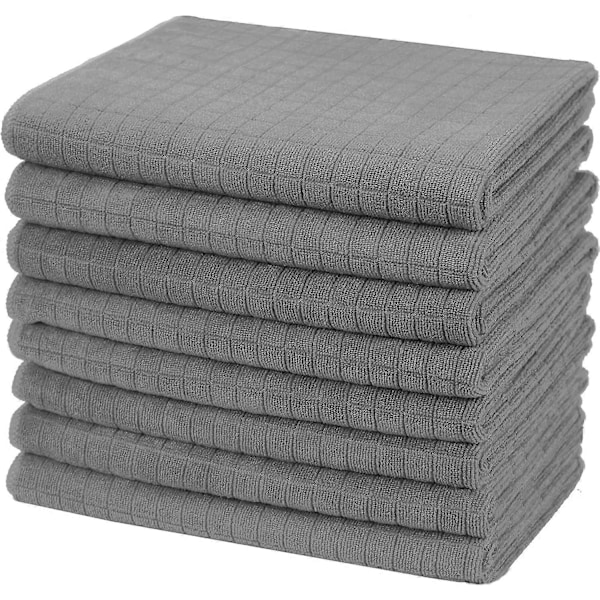 Sett med 8 Mikrofiber Kjøkkenhåndklær, Myke, Superabsorberende og Lo-frie, 45 x 65 cm [Db]