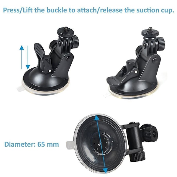 Imucuppi GoPro-auton telineeseen, lasinen monopod-pidike
