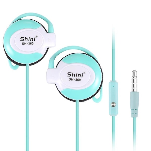 Q360 langalliset kuulokkeet mikrofonilinjan ohjauksella kirkas väri 3,5 mm korvakoukku kuuloke kuuloke puhelimeen Jikaix Blue