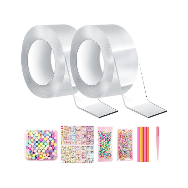 Nano Tape Kit Dobbeltklæbende Tape Bobleblæsende Tape Elastisk Diy Craft Kit Til Festartikler Gaver Su