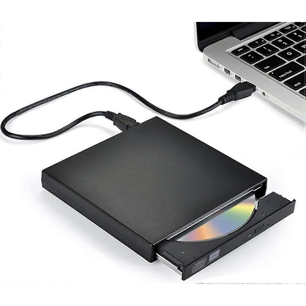 Ekstern DVD-drev med CD-brænder - USB-interface, læsbar CD/DVD, kompakt design [DB]