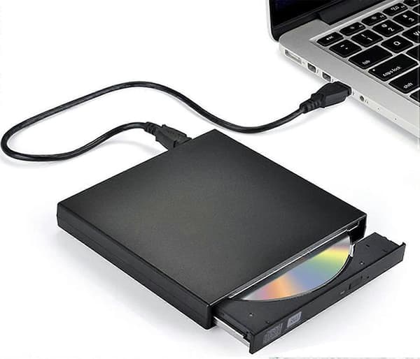 Extern DVD-enhet med CD-brännare - USB-gränssnitt, Läser CD/DVD, Kompakt design [DB]