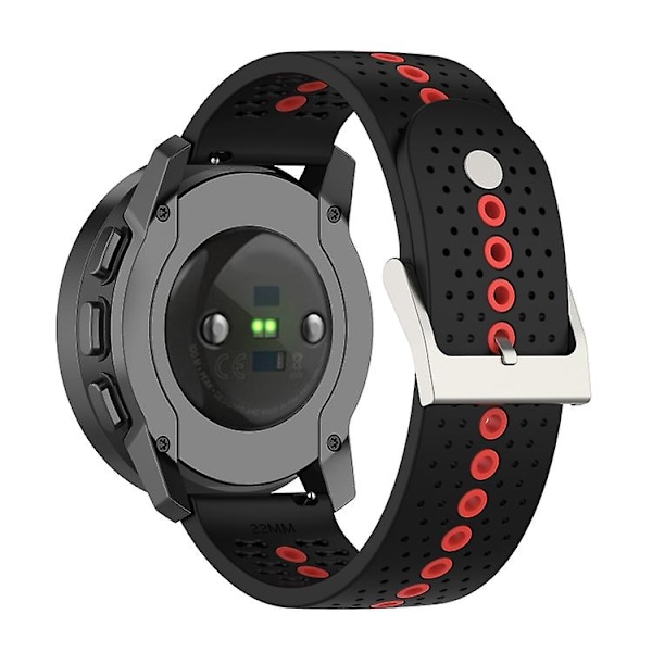 Til Suunto 9 Peak Universal Farverig Hul Silikon Urrem DB Black Orange
