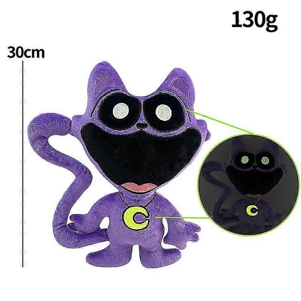 Catnap Plush Poppy Playtime Kapitel 3 Monster Catnap Smilende Væsen Plushies Fyldte Pude Dukke Legetøj [DB] Glow-in-the-dark Catnap