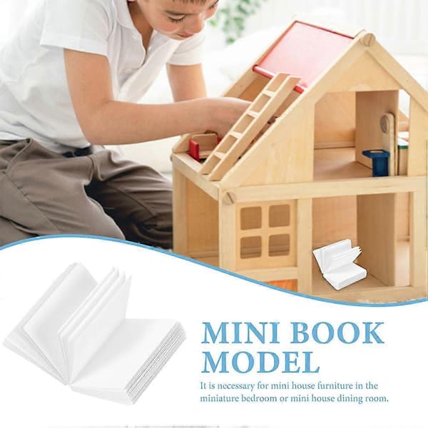Dekorativ dockhusbokmodell med 50 st miniatyrbokset