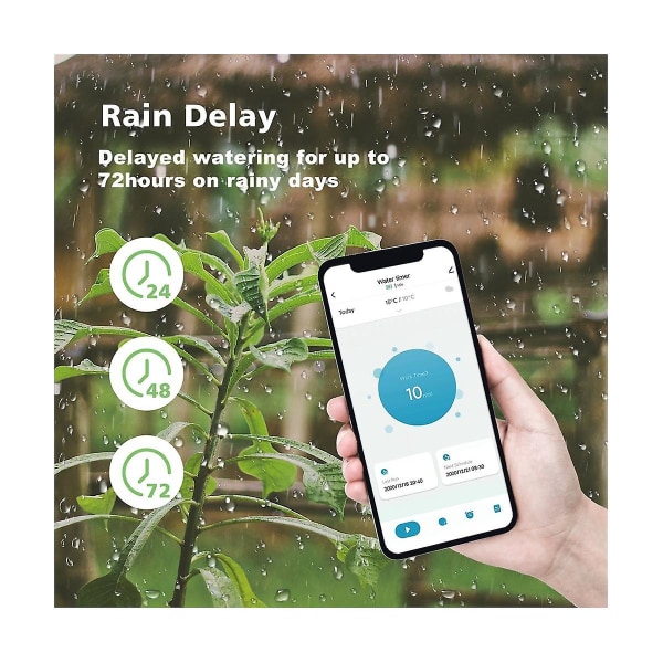 Smart vattenventil Trädgårdsautomatiskt bevattningssystem Smart trädgårdsbevattningstimer Wifi Automatisk droppbevattning Ingen plugg