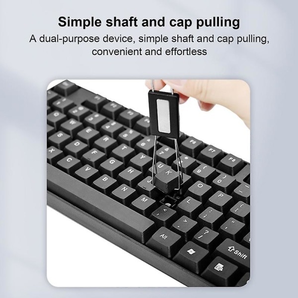 Jsd-008a Keycap-aftrækker Praktisk arbejdsbesparende metal-dual-purpose switch-aftrækker-nøgle til fjernelse af mekanisk tastatur Black