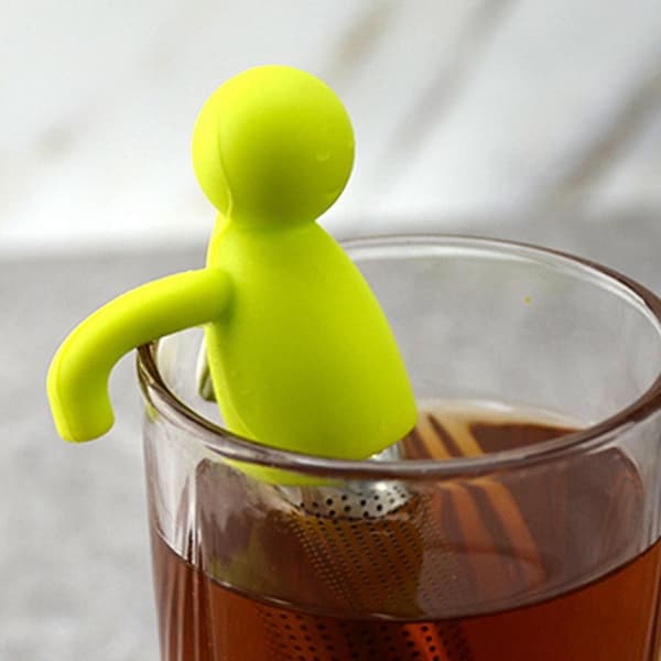 4 stk. Ultrafint Mesh Rustfritt Stål Teinfuser Te Sil Multifunksjonell Humanoid Te Lek [DB] as shown