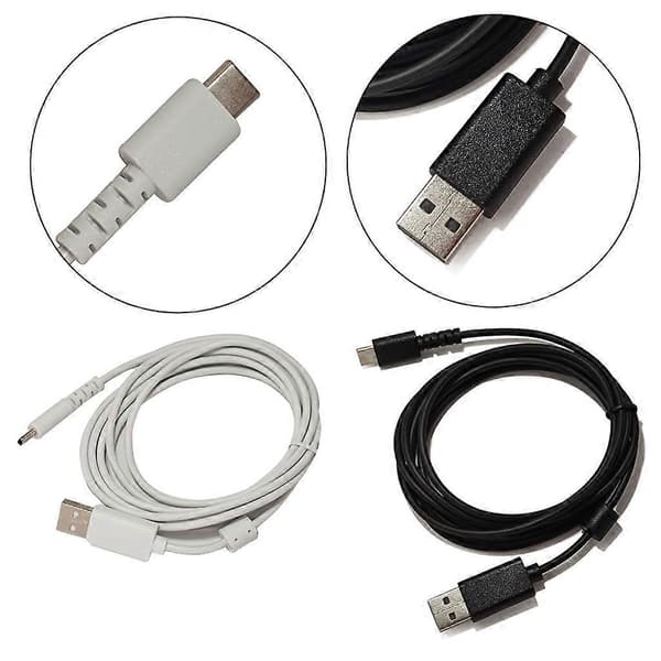 Opladningskabel til Logitech GPRO X Gaming Headset Type-C USB Strømkabel DB White
