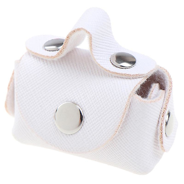 Miniatyr PU-läderväskor Dockhustillbehör Db White 1 Pc