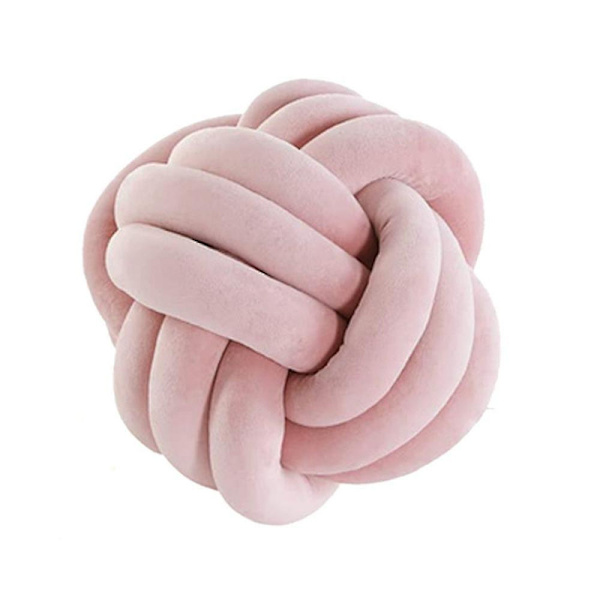 Knot Ball Throw Pillow, Rundt Knutet Plysj Pynte Pute For Preppy DB Pink 20CM
