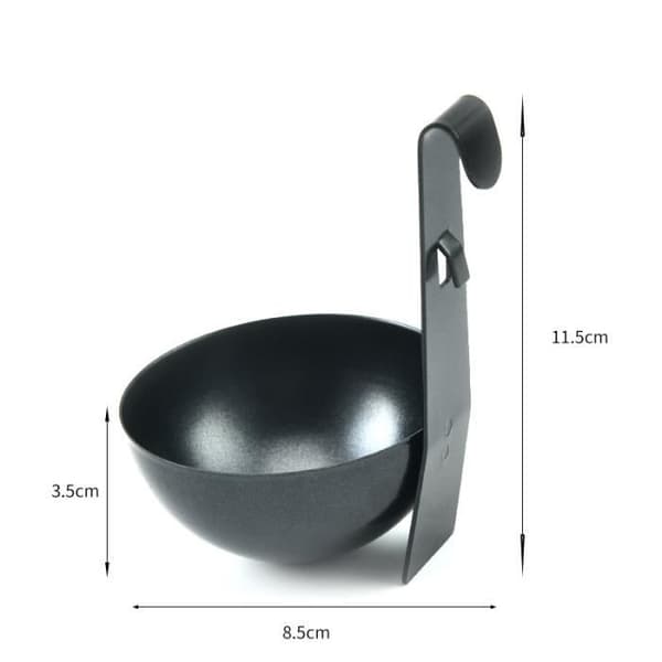 Æggepocher - Rustfrit stål - Sæt med 2 - Sort - 11,5 x 8,5 x 3,5 cm - Med krog