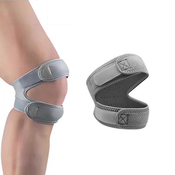 Knäsmärtlindring & Patellastabiliserande Stöd, Justerbart Patellastöd för Knä, Knäskydd för Meniskskada -GSL [Db] Gray