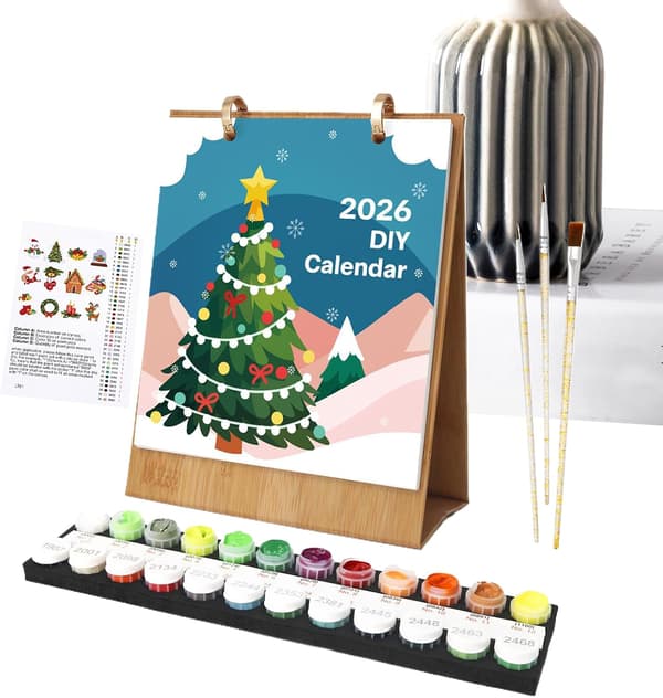 2026 Kalender - Illustreret jule-tema skrivebordskalender (DB)