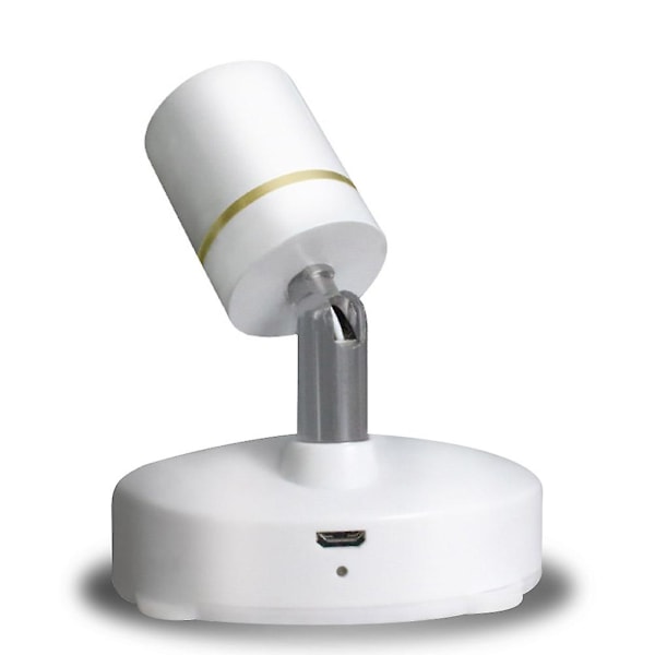Spotlight Indendørs Mini Accent Lys Multifunktionelt Lys USB Opladningslampe LED Spotlight Trådløs Spotlight DB White 8X8X6CM