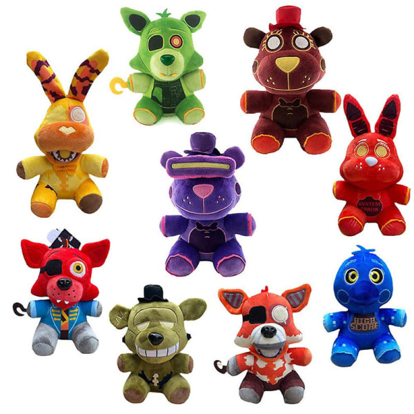 Viisi yötä Freddyssä Fnaf Söpö pehmolelut Peli Nukke 18 Cm Bonnie Karhu Foxy Piirretty Täytetyt Nuket Freddy Lelut Lapsille Lahjat [DB] 18cm Green Fox 65g