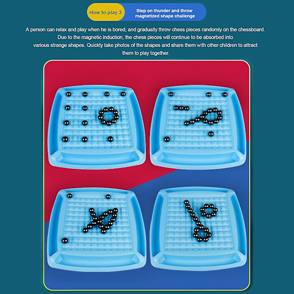 Magnetiskt spel Magnetiskt schackspel med stenar, magnetiskt stenspel Magnetiskt schackspel med stenar, magnet schackspel Magnet spel med snöre [DB]