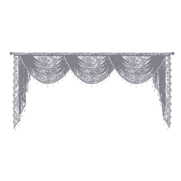 Svart perlekant-gardin med fossestil, lett og pustende, enkel installasjon, luksuriøs, liten vindusgardin, halvtransparent, fossestil, Db Grey L