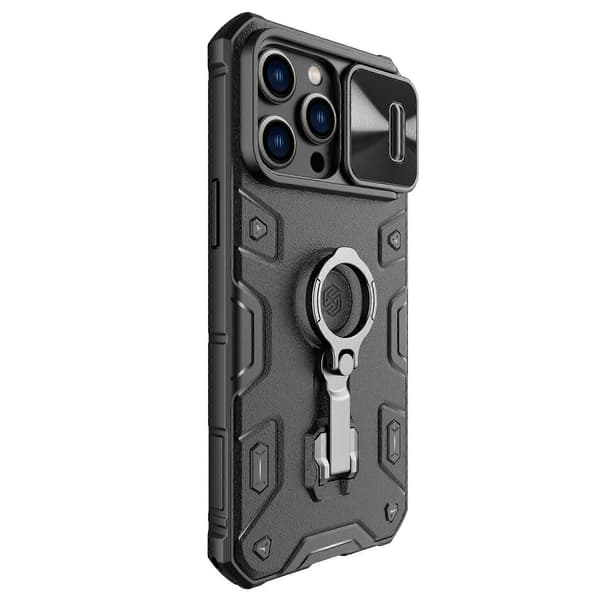 Til iPhone 14 Pro Max NILLKIN CamShield Armor Pro Magnetisk Telefon Cover [DB] Black