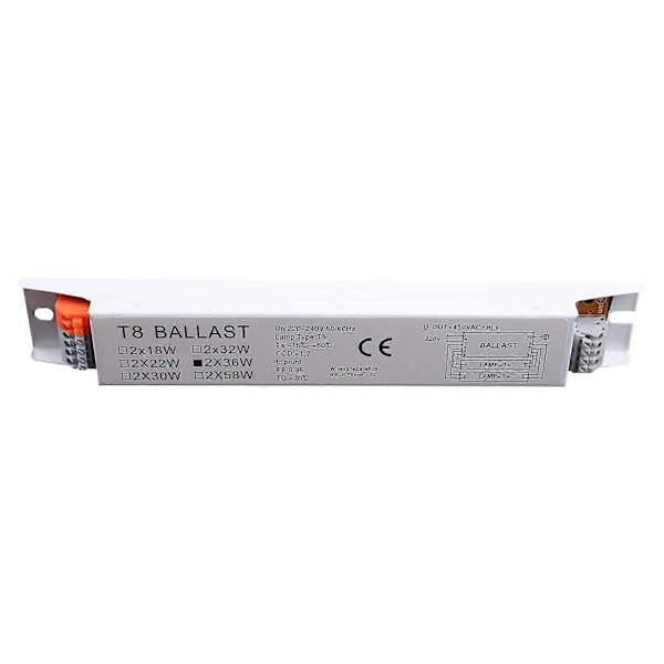 2x36W Bredspennings T8 Tilpassbar Elektronisk Fluorescerende Lampe Forkobling Holdbar db