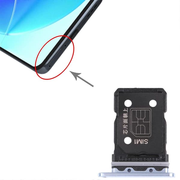 För OPPO Reno6 Pro 5G SIM-kortsfack + SIM-kortsfack [DB] Blue