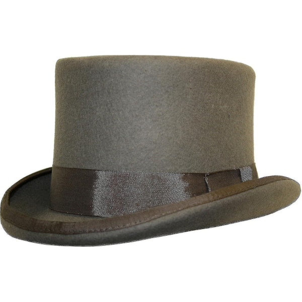 Handgjord Ull Top Hat Satin Fodrad Liten Till Xxl Y1 Kb db Dark Grey L