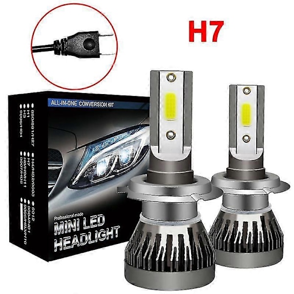 2 st H7 LED-strålkastare 120W 26000LM Bilstrålkastare Glödlampor Vit Hög Effekt från Shantou Centure [DB]