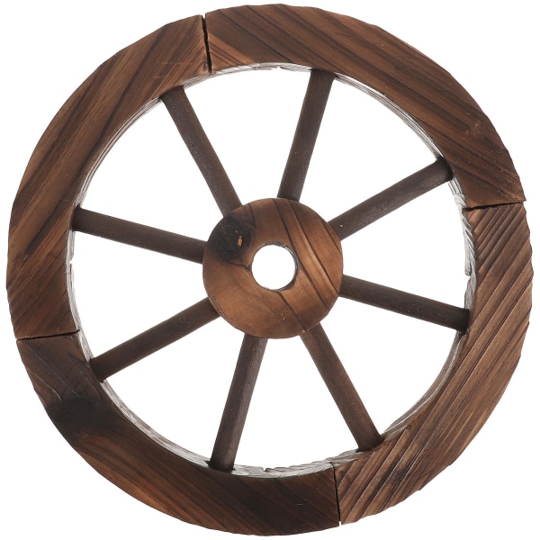 Trævogn Hjul Dekor Vintage Træ Hjul Ornament Dekorativ Træ Hjul Craft Decor