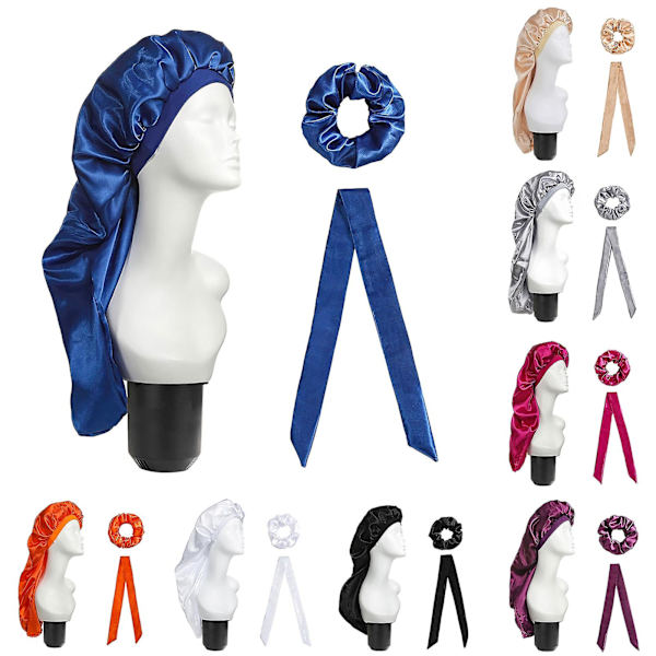 1 sett sovehette justerbar antistatisk falsk flekk bred applikasjon sovehette for kvinner Red