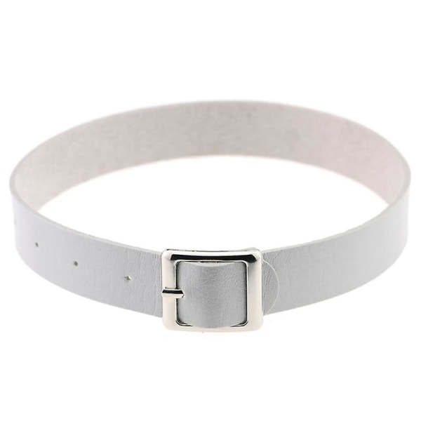 Halsband Punk Retro Faux Läder Spänne Choker Halsband För Dating Gray