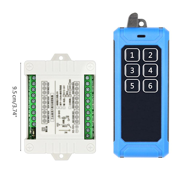 Trådløs Fjernbetjeningsswitch DC 12v-36v 6-kanals Relæmodtagermodul 6 Kanaler {DB} 433MHZ