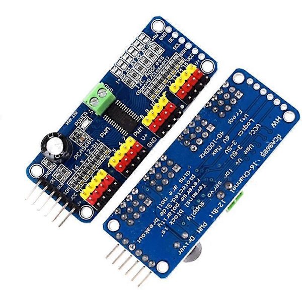 PCA9685 16-kanals 12-bit PWM Servo Motor Driver I2C-modul för eller Shield-modul Servo Shield DB Blue