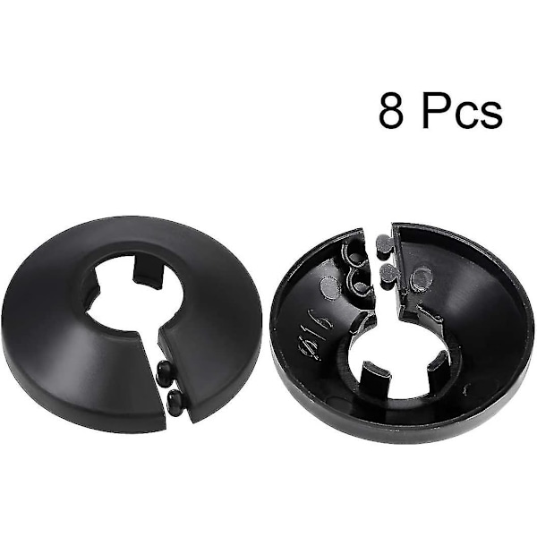 16 mm:n putken peitekoriste PP-lämmityspatterin peitevesijohdon seinäpeite Musta 8 kpl Z {db}