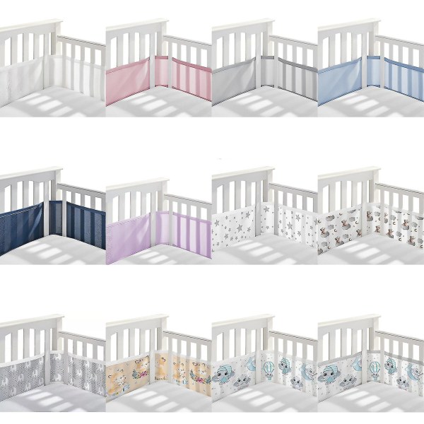 Pustende Baby Mesh Crib Liner Størrelse 340cm*160cm Blue