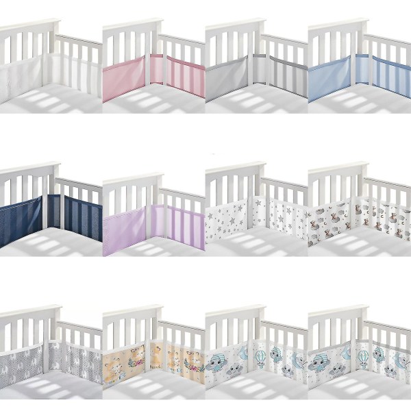 Pustende Baby Mesh Crib Liner Størrelse 340cm*160cm Purple
