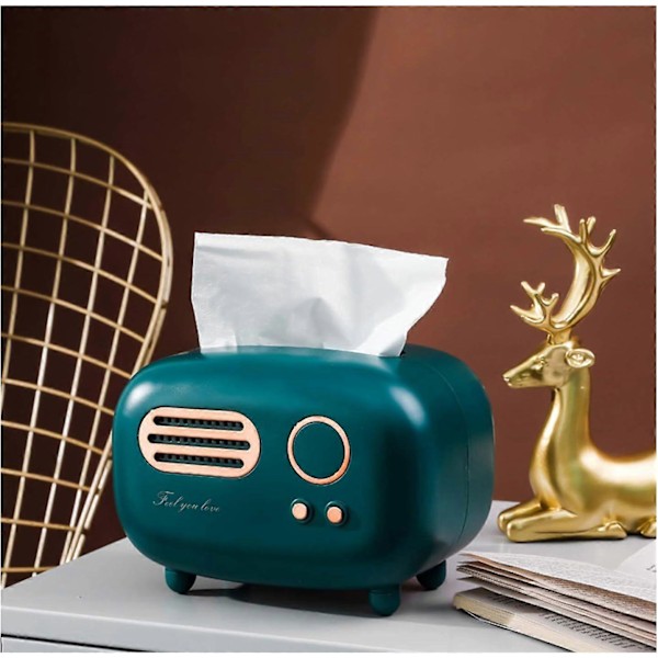 Retro Radioformad Servettbox Praktisk och Söt för Kök, Badrumsbänkar, Sovrumsbyråer, Nattduksbord, Skrivbord, Bord db