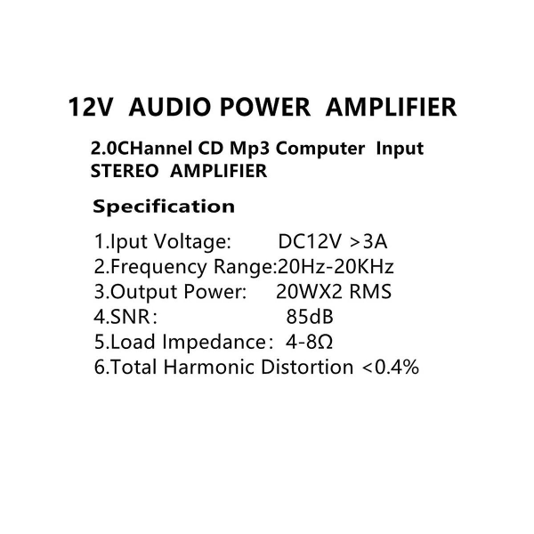 -270 Ak270 12v Mini Hifi Power Amplifier Audio Home Car Theatre forstærker 2 kanals forstærker Usb/sd Aux Input