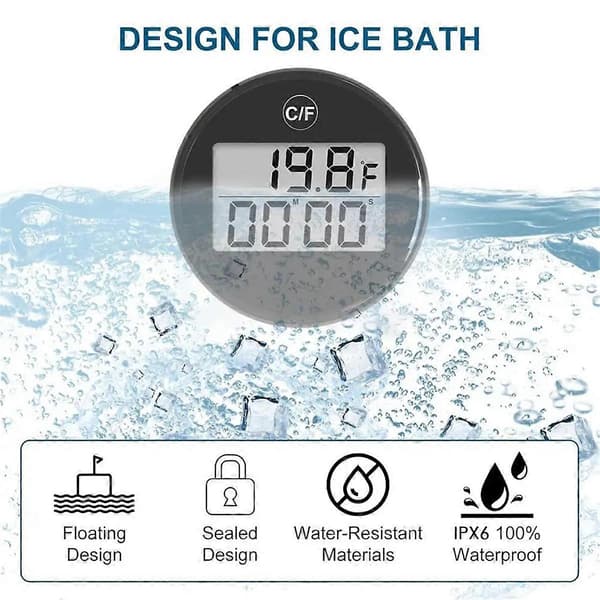 Vanntett isbadtermometer med LCD-skjerm for kalde bad [DB] 16 plastic