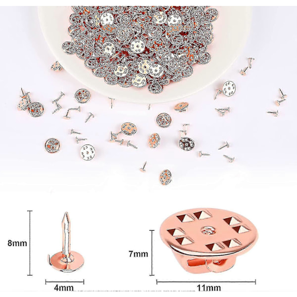 120 Par Butterfly Clutch Tie Tacks Nålryggar Kompatibla med 8 mm Långa Tomma Stift för Hantverk (Silver) db Rose Gold