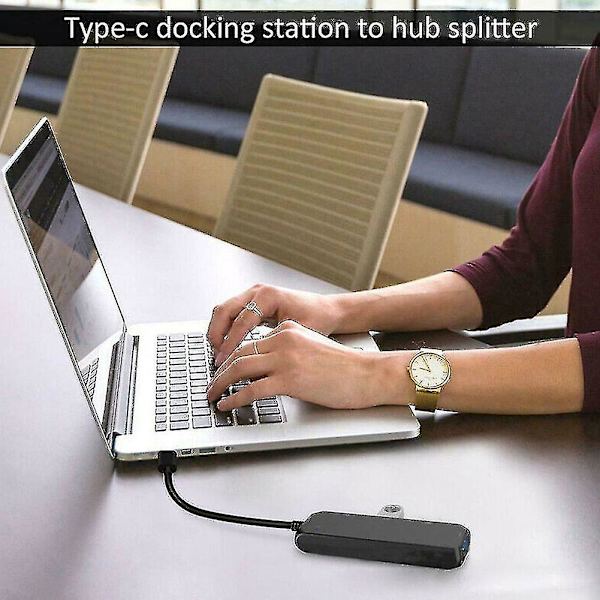 Bærbar USB-C 4K Hub Type-C til USB 2.0 Adapter med 1 Han Port 4 Hun Porte