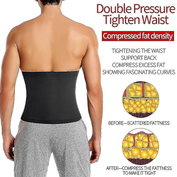 Män Abdomen Reducer Bastu Fitness Svettbälte [db] S-M