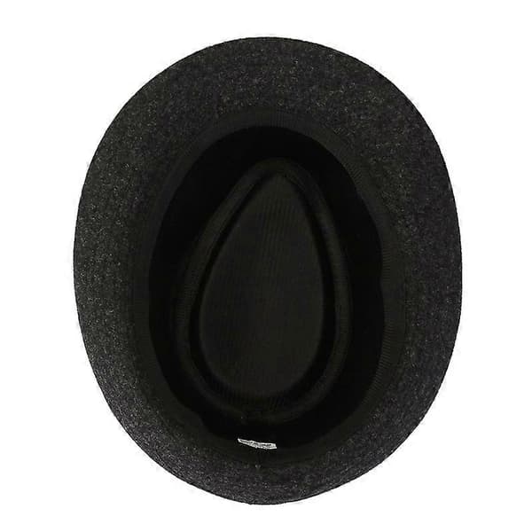 Høj Hat Uld Soft Top Hat Jazz Hat Event Høj Hat Sort [DB] Dark Grey