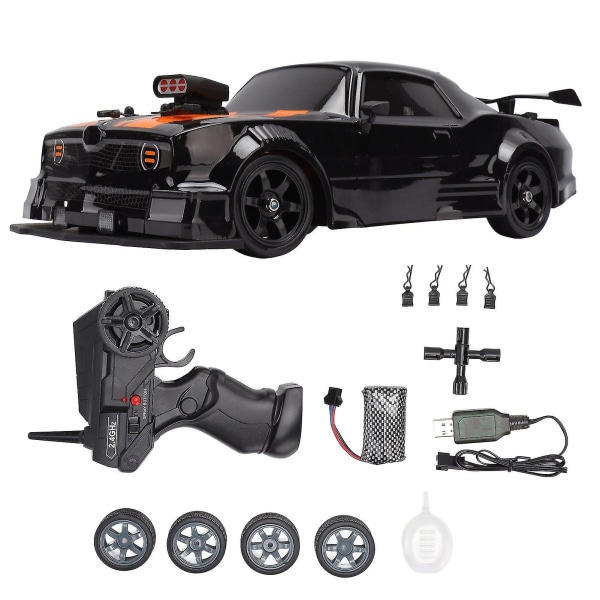 16a04 1/16 Rc Drift Car Simulerad 4 Wheel Drive med LED-ljus Rc billeksak för över 6 underhållning [DB]