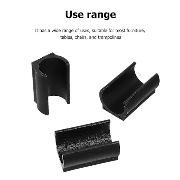 50 st Trampolinstolpskydd Halkfria Kåpor Möbelbord Stolsfotskydd [DB] Black 4X2.2CM