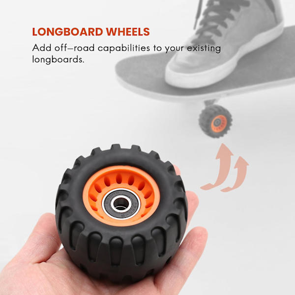 Off-road skateboard longboard hjul veidamping hjul dansebrett runde (sett med 4 inneholder lagersleeve)