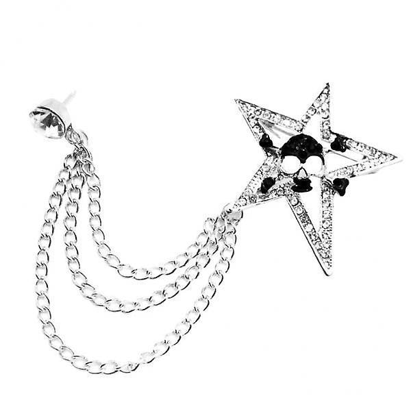 2 x Elegantti Blousin Paita Kauluskärjen Solki Pin Lapel Ketju Tupsu Clip Hopea DB