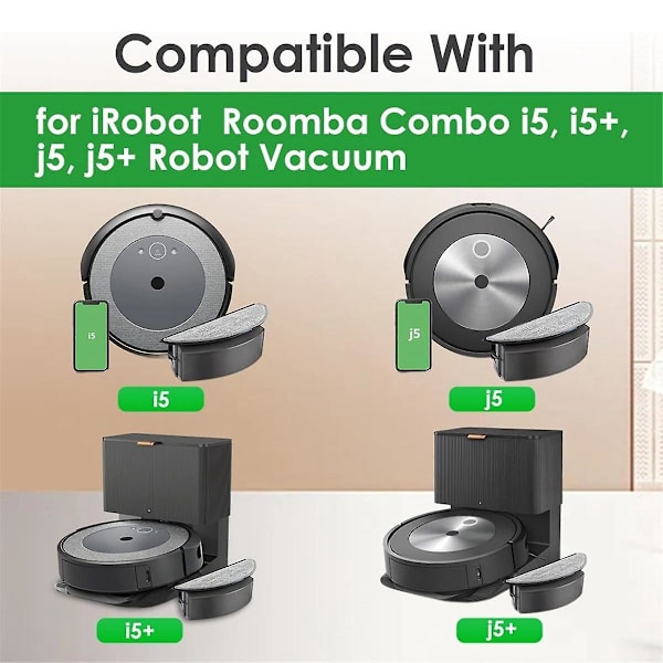 För Combo I5, I5+,j5, J5+ Robotdammsugare Huvudsida Borste Moppduk Pads Tillbehör [DB] As Shown